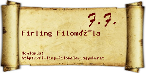 Firling Filoméla névjegykártya